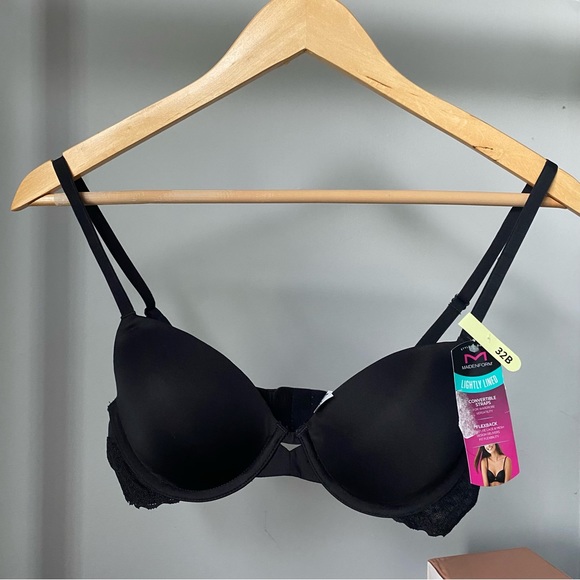 Maidenform One Fab Fit Demi Bra Lace-Trimmed Flex-Back Underwire T-Shirt Bra 32B - Picture 3 of 8